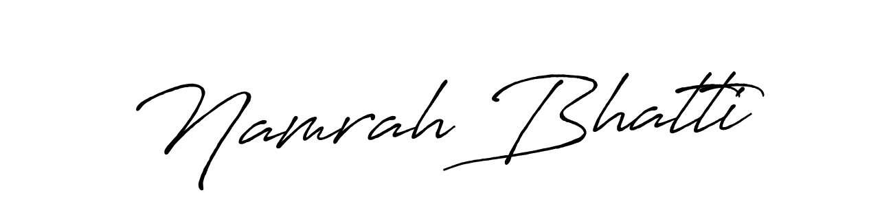 How to make Namrah Bhatti name signature. Use Antro_Vectra_Bolder style for creating short signs online. This is the latest handwritten sign. Namrah Bhatti signature style 7 images and pictures png