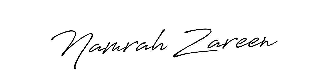 Namrah Zareen stylish signature style. Best Handwritten Sign (Antro_Vectra_Bolder) for my name. Handwritten Signature Collection Ideas for my name Namrah Zareen. Namrah Zareen signature style 7 images and pictures png