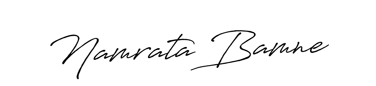 The best way (Antro_Vectra_Bolder) to make a short signature is to pick only two or three words in your name. The name Namrata Bamne include a total of six letters. For converting this name. Namrata Bamne signature style 7 images and pictures png