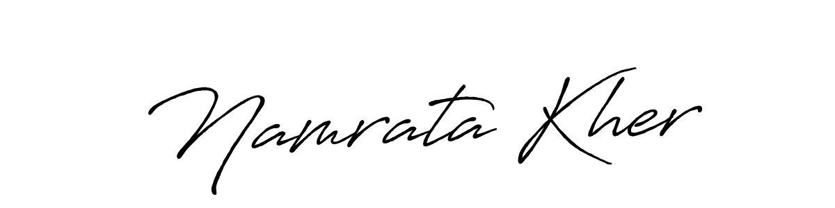 Make a beautiful signature design for name Namrata Kher. With this signature (Antro_Vectra_Bolder) style, you can create a handwritten signature for free. Namrata Kher signature style 7 images and pictures png