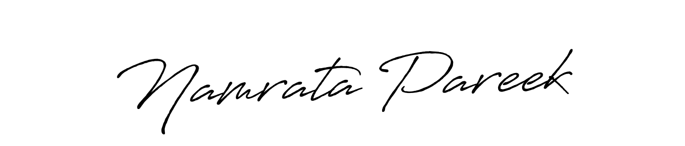 How to make Namrata Pareek name signature. Use Antro_Vectra_Bolder style for creating short signs online. This is the latest handwritten sign. Namrata Pareek signature style 7 images and pictures png