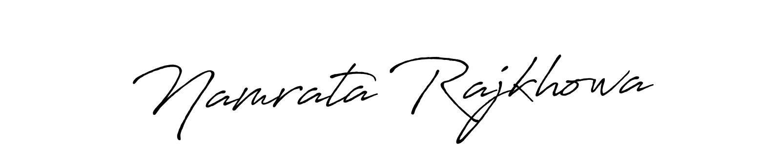How to make Namrata Rajkhowa name signature. Use Antro_Vectra_Bolder style for creating short signs online. This is the latest handwritten sign. Namrata Rajkhowa signature style 7 images and pictures png