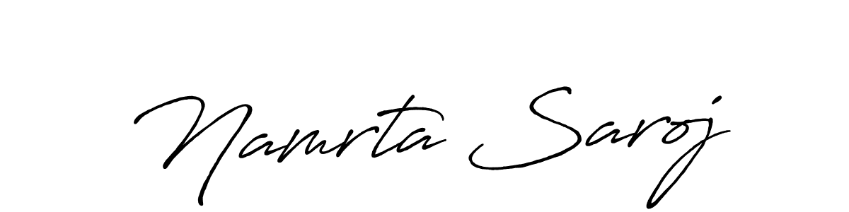 if you are searching for the best signature style for your name Namrta Saroj. so please give up your signature search. here we have designed multiple signature styles  using Antro_Vectra_Bolder. Namrta Saroj signature style 7 images and pictures png