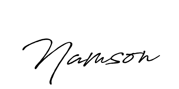 How to make Namson name signature. Use Antro_Vectra_Bolder style for creating short signs online. This is the latest handwritten sign. Namson signature style 7 images and pictures png