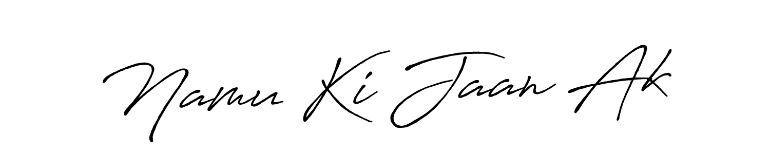 Similarly Antro_Vectra_Bolder is the best handwritten signature design. Signature creator online .You can use it as an online autograph creator for name Namu Ki Jaan Ak. Namu Ki Jaan Ak signature style 7 images and pictures png