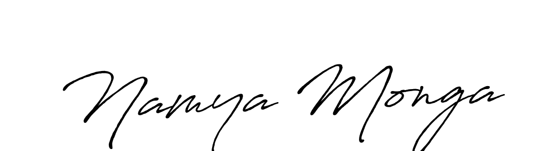 Use a signature maker to create a handwritten signature online. With this signature software, you can design (Antro_Vectra_Bolder) your own signature for name Namya Monga. Namya Monga signature style 7 images and pictures png