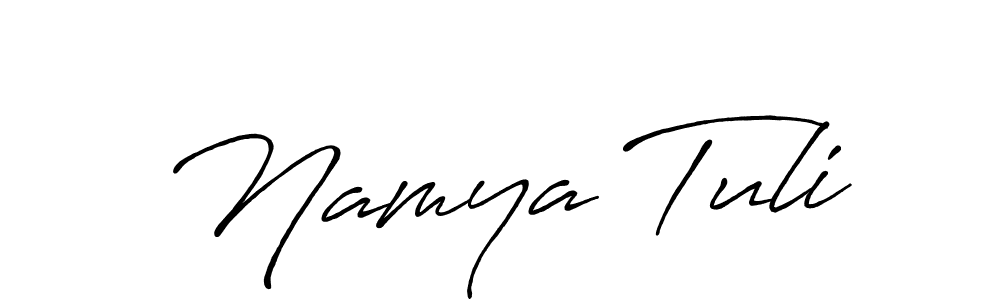 if you are searching for the best signature style for your name Namya Tuli. so please give up your signature search. here we have designed multiple signature styles  using Antro_Vectra_Bolder. Namya Tuli signature style 7 images and pictures png