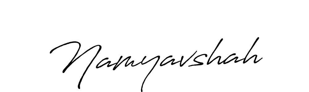 Use a signature maker to create a handwritten signature online. With this signature software, you can design (Antro_Vectra_Bolder) your own signature for name Namyavshah. Namyavshah signature style 7 images and pictures png