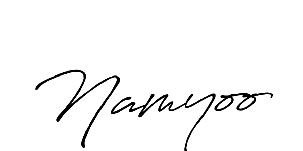 You should practise on your own different ways (Antro_Vectra_Bolder) to write your name (Namyoo) in signature. don't let someone else do it for you. Namyoo signature style 7 images and pictures png