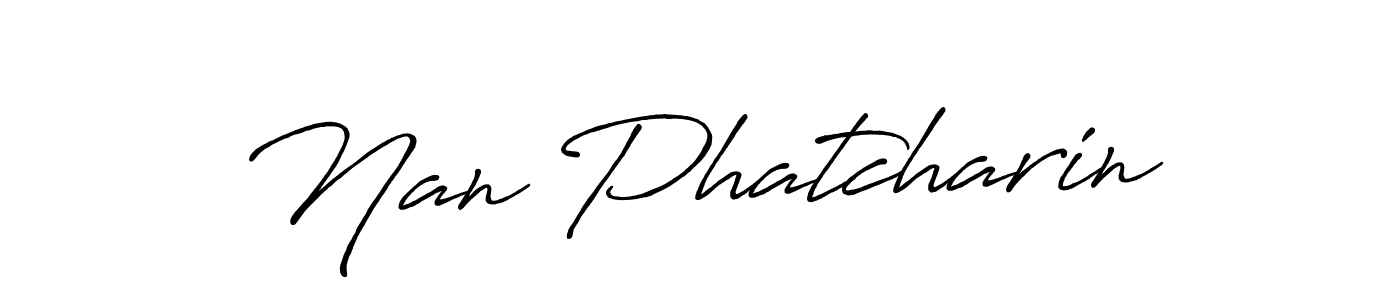 Check out images of Autograph of Nan Phatcharin name. Actor Nan Phatcharin Signature Style. Antro_Vectra_Bolder is a professional sign style online. Nan Phatcharin signature style 7 images and pictures png