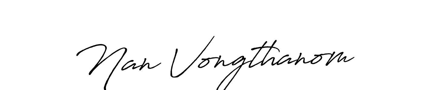 Use a signature maker to create a handwritten signature online. With this signature software, you can design (Antro_Vectra_Bolder) your own signature for name Nan Vongthanom. Nan Vongthanom signature style 7 images and pictures png