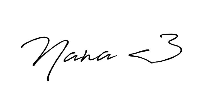 Create a beautiful signature design for name Nana <3. With this signature (Antro_Vectra_Bolder) fonts, you can make a handwritten signature for free. Nana <3 signature style 7 images and pictures png