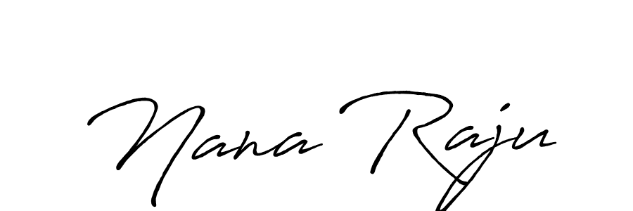 Use a signature maker to create a handwritten signature online. With this signature software, you can design (Antro_Vectra_Bolder) your own signature for name Nana Raju. Nana Raju signature style 7 images and pictures png