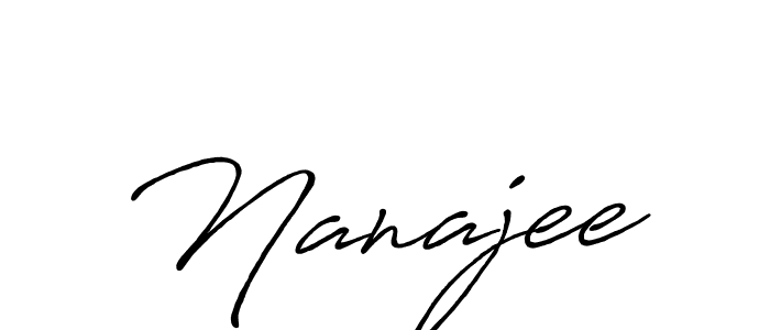 if you are searching for the best signature style for your name Nanajee. so please give up your signature search. here we have designed multiple signature styles  using Antro_Vectra_Bolder. Nanajee signature style 7 images and pictures png