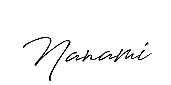 Create a beautiful signature design for name Nanami. With this signature (Antro_Vectra_Bolder) fonts, you can make a handwritten signature for free. Nanami signature style 7 images and pictures png