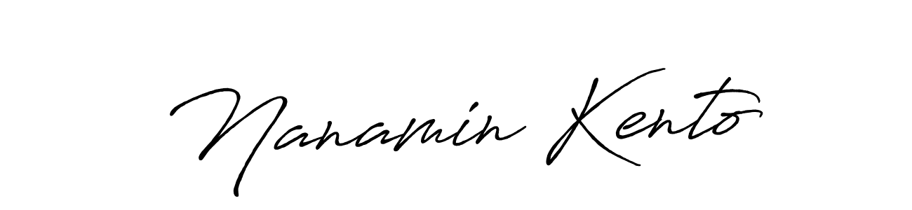 This is the best signature style for the Nanamin Kento name. Also you like these signature font (Antro_Vectra_Bolder). Mix name signature. Nanamin Kento signature style 7 images and pictures png