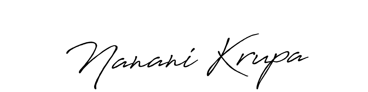 Make a short Nanani Krupa signature style. Manage your documents anywhere anytime using Antro_Vectra_Bolder. Create and add eSignatures, submit forms, share and send files easily. Nanani Krupa signature style 7 images and pictures png