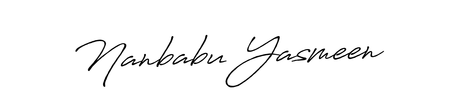 Use a signature maker to create a handwritten signature online. With this signature software, you can design (Antro_Vectra_Bolder) your own signature for name Nanbabu Yasmeen. Nanbabu Yasmeen signature style 7 images and pictures png