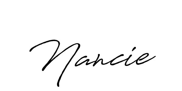 Use a signature maker to create a handwritten signature online. With this signature software, you can design (Antro_Vectra_Bolder) your own signature for name Nancie. Nancie signature style 7 images and pictures png