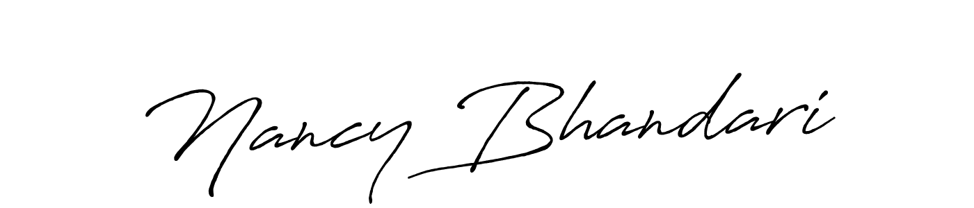 Create a beautiful signature design for name Nancy Bhandari. With this signature (Antro_Vectra_Bolder) fonts, you can make a handwritten signature for free. Nancy Bhandari signature style 7 images and pictures png