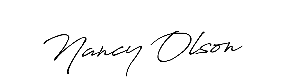 How to make Nancy Olson name signature. Use Antro_Vectra_Bolder style for creating short signs online. This is the latest handwritten sign. Nancy Olson signature style 7 images and pictures png