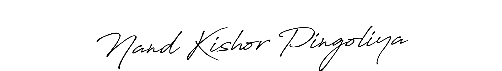 The best way (Antro_Vectra_Bolder) to make a short signature is to pick only two or three words in your name. The name Nand Kishor Pingoliya include a total of six letters. For converting this name. Nand Kishor Pingoliya signature style 7 images and pictures png