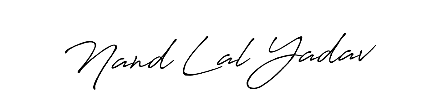 Create a beautiful signature design for name Nand Lal Yadav. With this signature (Antro_Vectra_Bolder) fonts, you can make a handwritten signature for free. Nand Lal Yadav signature style 7 images and pictures png