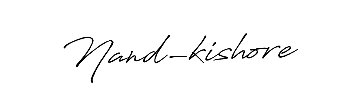 How to make Nand-kishore name signature. Use Antro_Vectra_Bolder style for creating short signs online. This is the latest handwritten sign. Nand-kishore signature style 7 images and pictures png