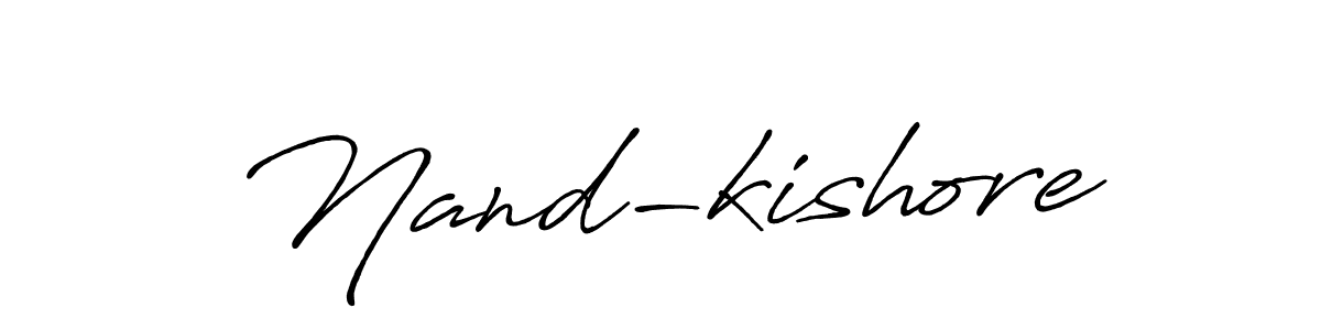 How to make Nand-kishore name signature. Use Antro_Vectra_Bolder style for creating short signs online. This is the latest handwritten sign. Nand-kishore signature style 7 images and pictures png