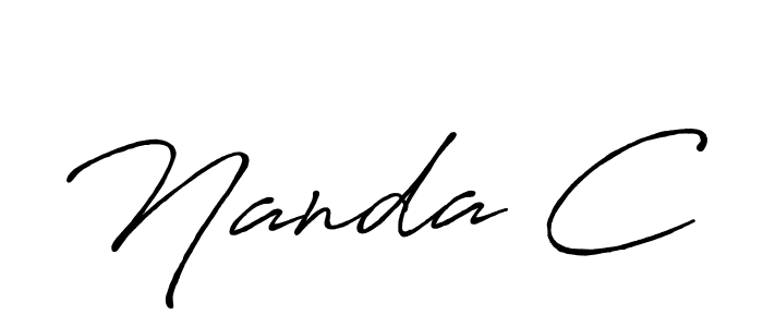 Create a beautiful signature design for name Nanda C. With this signature (Antro_Vectra_Bolder) fonts, you can make a handwritten signature for free. Nanda C signature style 7 images and pictures png