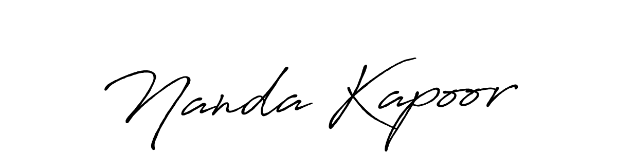 Make a beautiful signature design for name Nanda Kapoor. With this signature (Antro_Vectra_Bolder) style, you can create a handwritten signature for free. Nanda Kapoor signature style 7 images and pictures png