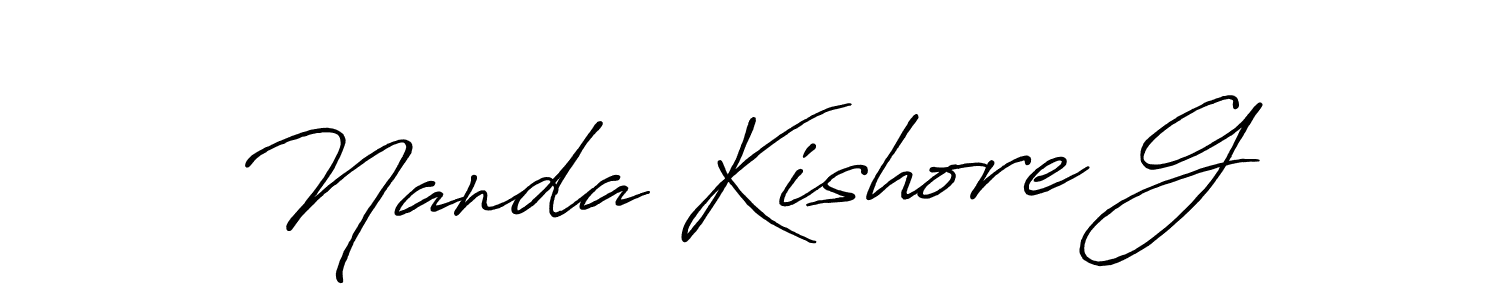 Design your own signature with our free online signature maker. With this signature software, you can create a handwritten (Antro_Vectra_Bolder) signature for name Nanda Kishore G. Nanda Kishore G signature style 7 images and pictures png