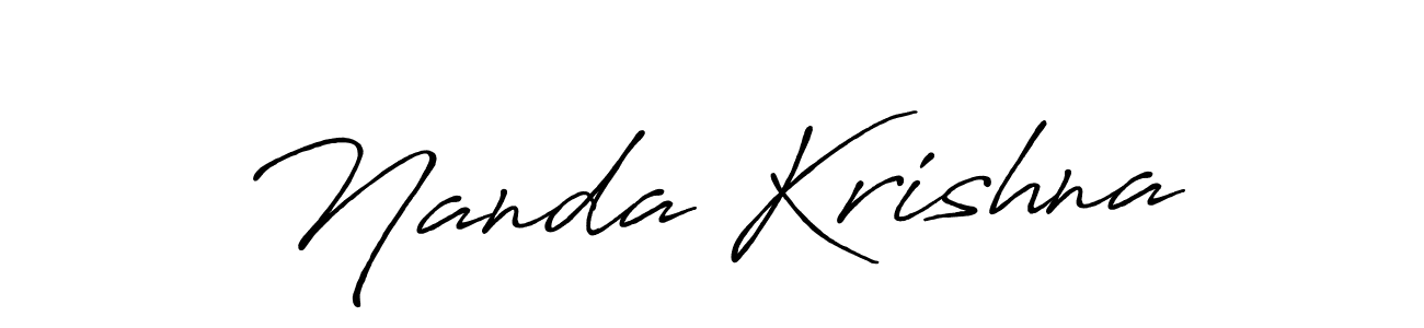 Use a signature maker to create a handwritten signature online. With this signature software, you can design (Antro_Vectra_Bolder) your own signature for name Nanda Krishna. Nanda Krishna signature style 7 images and pictures png