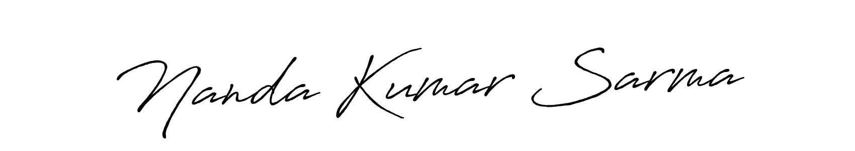 Create a beautiful signature design for name Nanda Kumar Sarma. With this signature (Antro_Vectra_Bolder) fonts, you can make a handwritten signature for free. Nanda Kumar Sarma signature style 7 images and pictures png