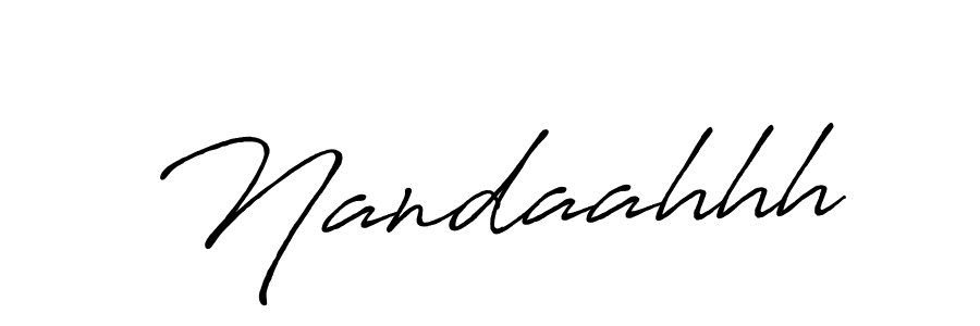 Use a signature maker to create a handwritten signature online. With this signature software, you can design (Antro_Vectra_Bolder) your own signature for name Nandaahhh. Nandaahhh signature style 7 images and pictures png