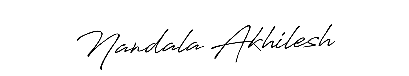 Also we have Nandala Akhilesh name is the best signature style. Create professional handwritten signature collection using Antro_Vectra_Bolder autograph style. Nandala Akhilesh signature style 7 images and pictures png