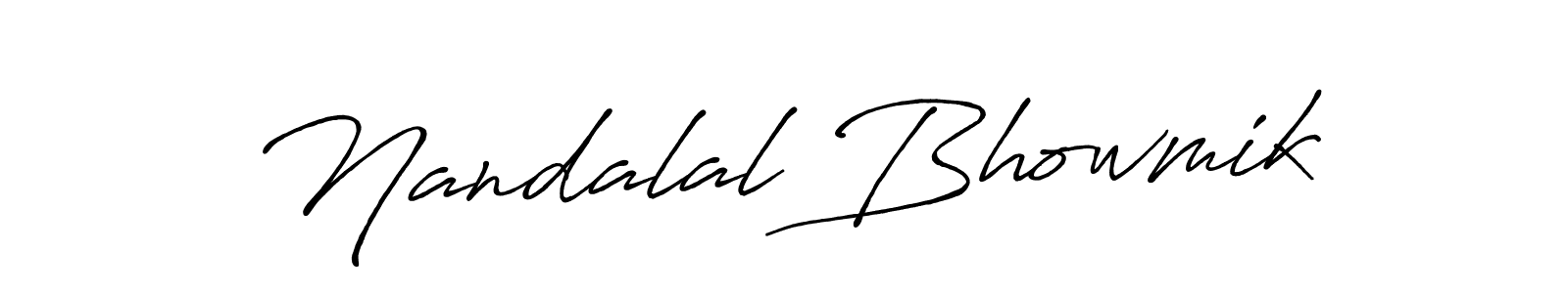 How to make Nandalal Bhowmik name signature. Use Antro_Vectra_Bolder style for creating short signs online. This is the latest handwritten sign. Nandalal Bhowmik signature style 7 images and pictures png