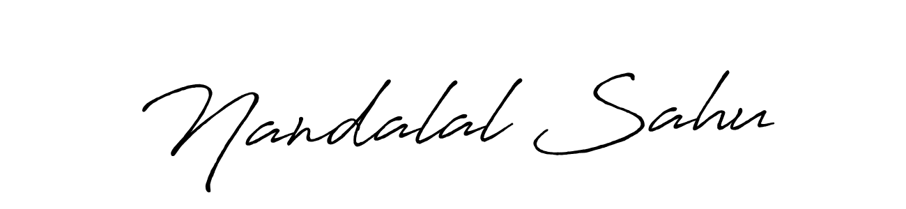 How to make Nandalal Sahu name signature. Use Antro_Vectra_Bolder style for creating short signs online. This is the latest handwritten sign. Nandalal Sahu signature style 7 images and pictures png