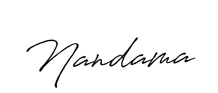 if you are searching for the best signature style for your name Nandama. so please give up your signature search. here we have designed multiple signature styles  using Antro_Vectra_Bolder. Nandama signature style 7 images and pictures png