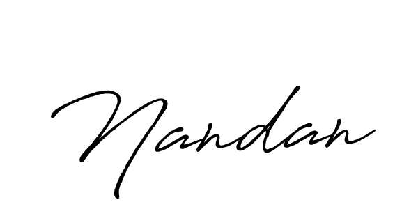 How to make Nandan signature? Antro_Vectra_Bolder is a professional autograph style. Create handwritten signature for Nandan name. Nandan signature style 7 images and pictures png