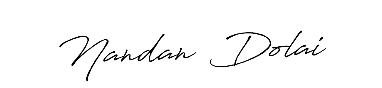 Make a beautiful signature design for name Nandan  Dolai. With this signature (Antro_Vectra_Bolder) style, you can create a handwritten signature for free. Nandan  Dolai signature style 7 images and pictures png