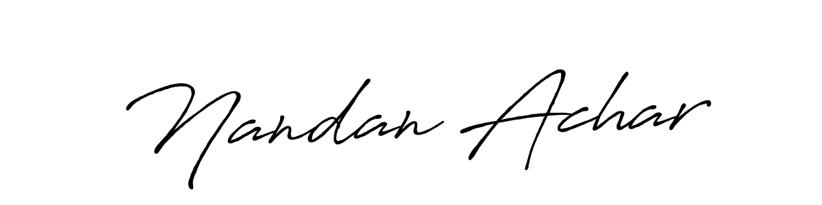 Create a beautiful signature design for name Nandan Achar. With this signature (Antro_Vectra_Bolder) fonts, you can make a handwritten signature for free. Nandan Achar signature style 7 images and pictures png