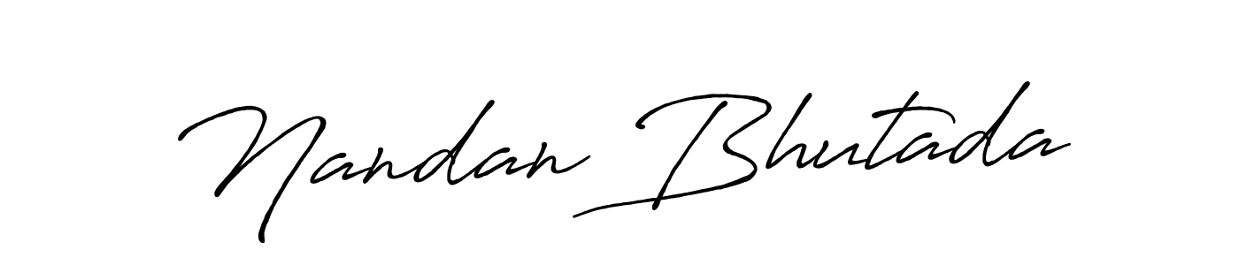 Nandan Bhutada stylish signature style. Best Handwritten Sign (Antro_Vectra_Bolder) for my name. Handwritten Signature Collection Ideas for my name Nandan Bhutada. Nandan Bhutada signature style 7 images and pictures png