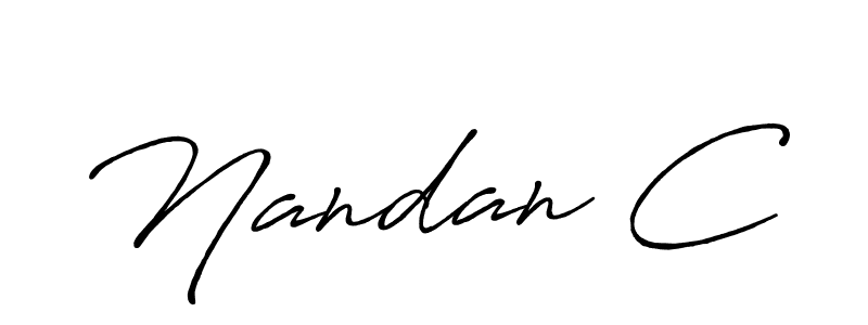 Make a beautiful signature design for name Nandan C. Use this online signature maker to create a handwritten signature for free. Nandan C signature style 7 images and pictures png