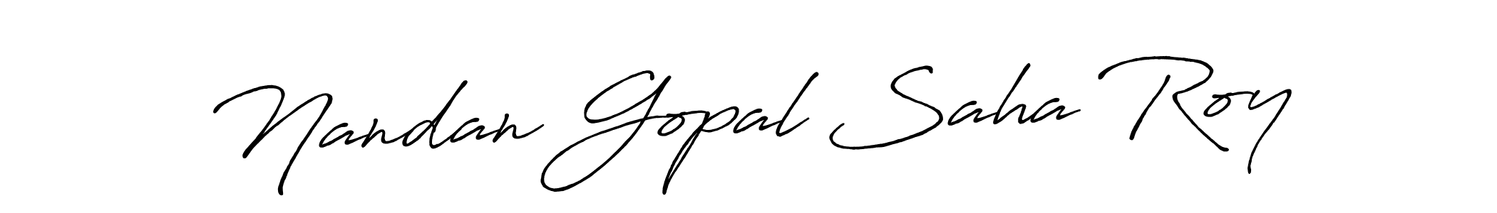 How to make Nandan Gopal Saha Roy name signature. Use Antro_Vectra_Bolder style for creating short signs online. This is the latest handwritten sign. Nandan Gopal Saha Roy signature style 7 images and pictures png