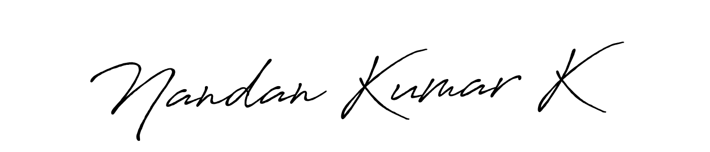 Make a beautiful signature design for name Nandan Kumar K. Use this online signature maker to create a handwritten signature for free. Nandan Kumar K signature style 7 images and pictures png