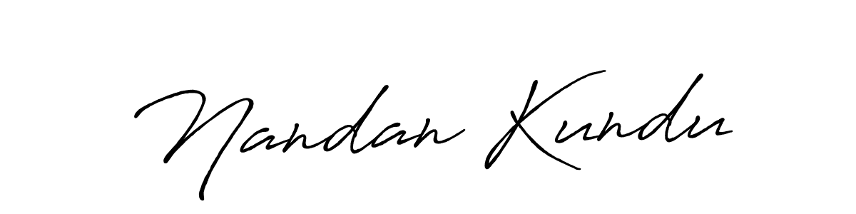 Nandan Kundu stylish signature style. Best Handwritten Sign (Antro_Vectra_Bolder) for my name. Handwritten Signature Collection Ideas for my name Nandan Kundu. Nandan Kundu signature style 7 images and pictures png