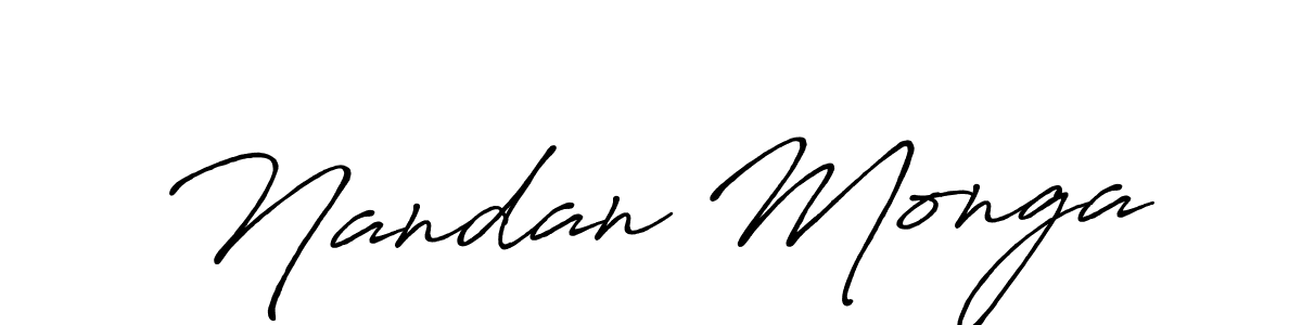 Make a beautiful signature design for name Nandan Monga. Use this online signature maker to create a handwritten signature for free. Nandan Monga signature style 7 images and pictures png