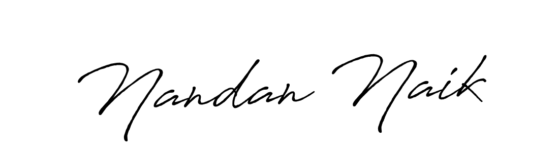 How to make Nandan Naik name signature. Use Antro_Vectra_Bolder style for creating short signs online. This is the latest handwritten sign. Nandan Naik signature style 7 images and pictures png