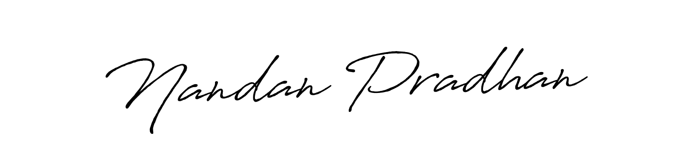 Make a beautiful signature design for name Nandan Pradhan. With this signature (Antro_Vectra_Bolder) style, you can create a handwritten signature for free. Nandan Pradhan signature style 7 images and pictures png
